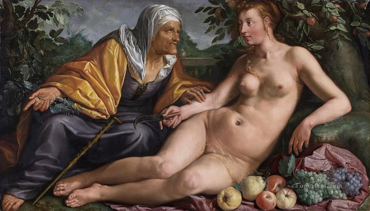 Vertumnus and Pomona Francois Boucher Classic nude Oil Paintings